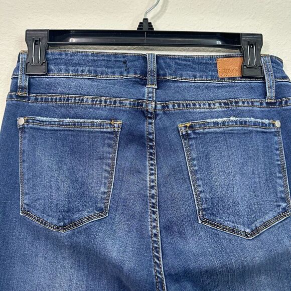 Judy Blue Mid Rise Skinny Fit Size 7/28 JB84165 Med Blue Pin Stripe Jeans - Picture 8 of 15